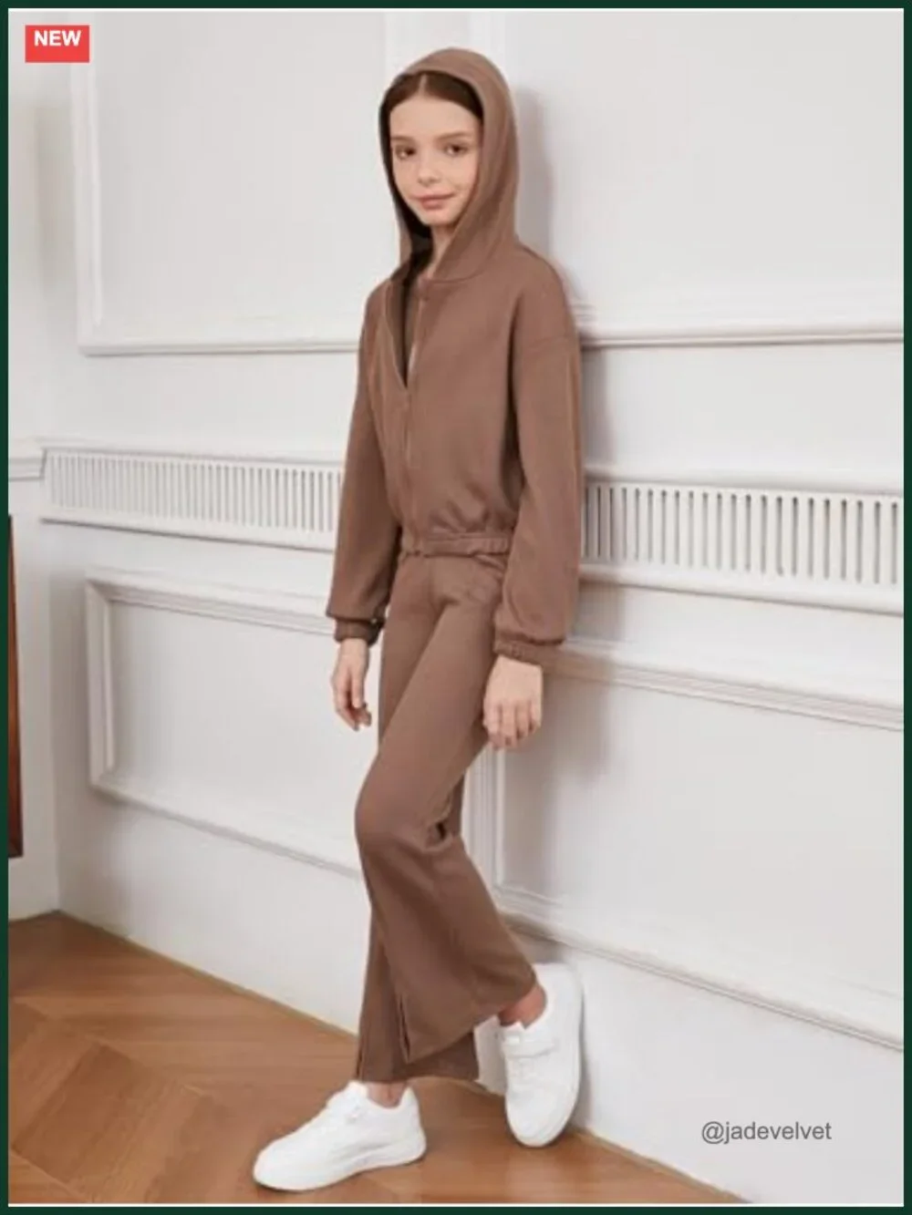 Girls Long Sleeve Hoodie Tank Split Flare Pants Set 3 Piece Outfit